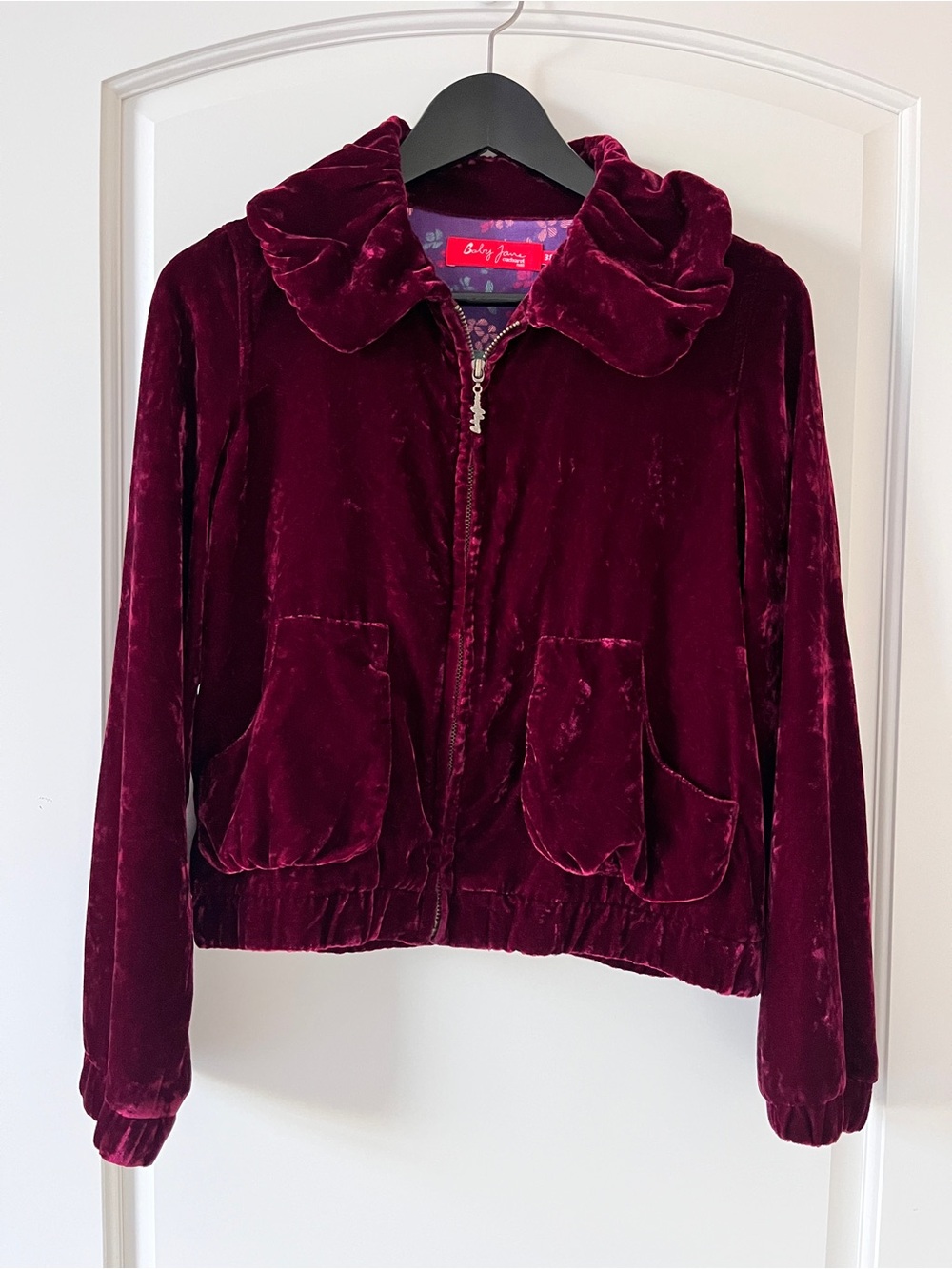 Baby Jane by Cacharel Paris Burgundy Velvet Jacket | 38 | Parisian | Whimsigoth